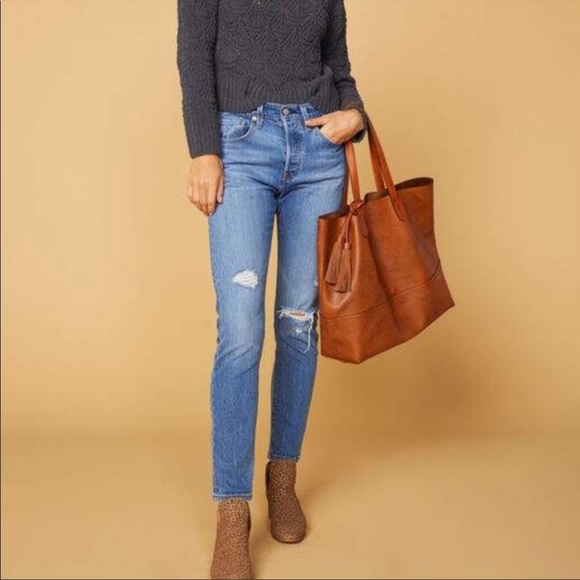 Levi's 501 Destructed High Rise Skinny Jeans - Picture 2 of 9